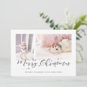 Prettig kerstfeest | Moderne tweedelige fotocollag Feestdagenkaart (Staand voorkant)