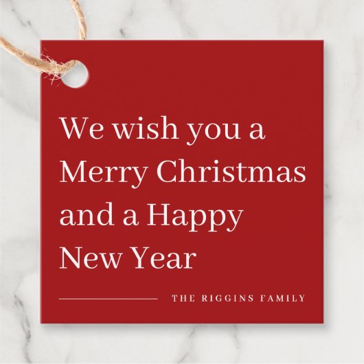 Prettig kerstfeest moderne type kerstcadeau label (Voorkant)