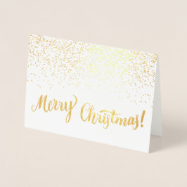Prettig kerstfeest Moderne typografie script glins Folie Kaarten