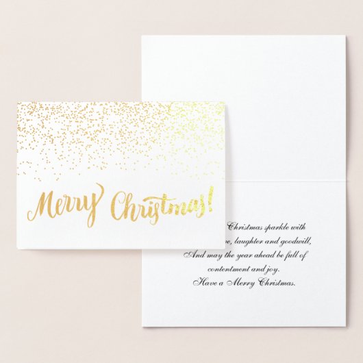 Prettig kerstfeest Moderne typografie script glins Folie Kaarten (Display)