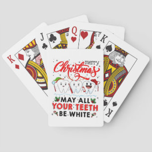 Prettig kerstfeest, mogen al je tanden wit zijn pokerkaarten
