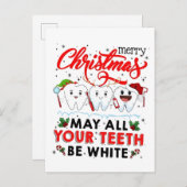 Prettig kerstfeest, mogen al je tanden wit zijn   uitnodiging briefkaart (Voorkant / Achterkant)