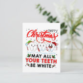 Prettig kerstfeest, mogen al je tanden wit zijn   uitnodiging briefkaart (Staand voorkant)