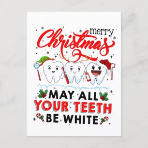 Prettig kerstfeest, mogen al je tanden wit zijn   uitnodiging briefkaart