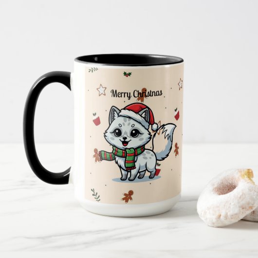 Prettig Kerstfeest | Mok met Cute Hond (Met donut)
