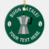 Prettig Kerstfeest Moka Pot Kerstboomornament Keramisch Ornament (Voorkant)