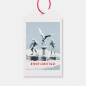 Prettig kerstfeest. Monster ijsculpturen Cadeaulabel (Achterkant)