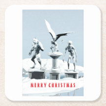 Prettig kerstfeest. Monster ijsculpturen