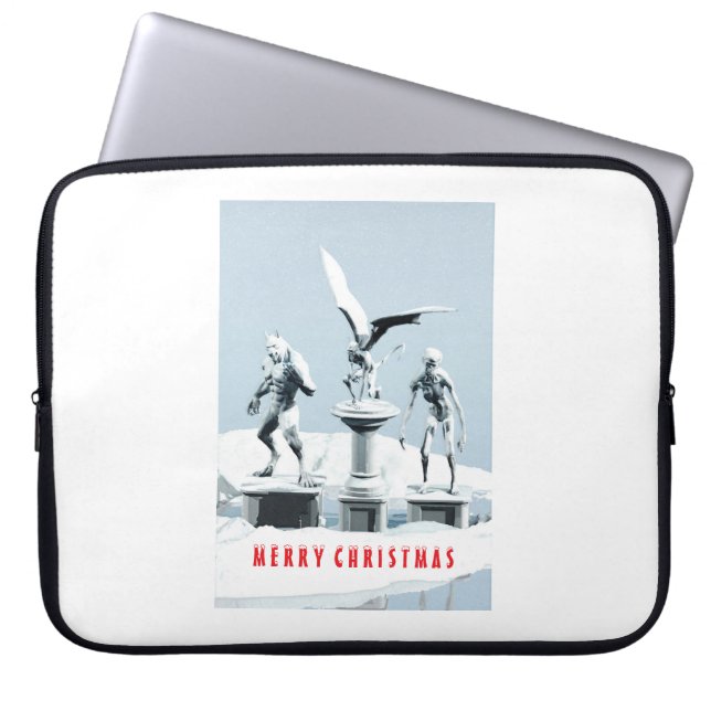 Prettig kerstfeest. Monster ijsculpturen Laptop Sleeve (Voorkant)