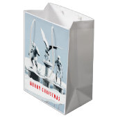 Prettig kerstfeest. Monster ijsculpturen Medium Cadeauzakje (Achterkant Gekanteld)