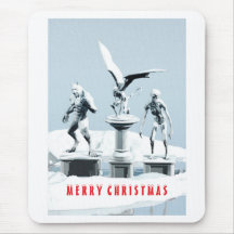 Prettig kerstfeest. Monster ijsculpturen