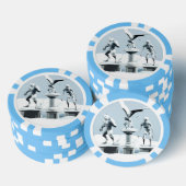 Prettig kerstfeest. Monster ijsculpturen Poker Chips (Opstapeling)