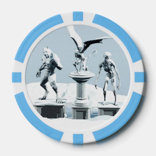 Prettig kerstfeest. Monster ijsculpturen Poker Chips (Voorkant)