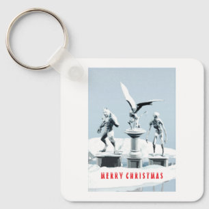 Prettig kerstfeest. Monster ijsculpturen Sleutelhanger