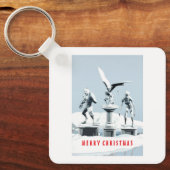 Prettig kerstfeest. Monster ijsculpturen Sleutelhanger (Voorkant)
