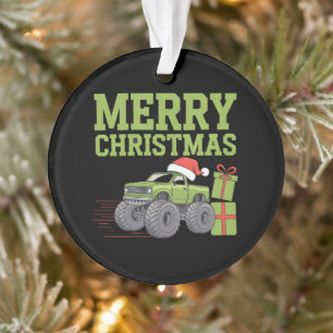 Prettig kerstfeest monstertruck peuter jongens Ker Ornament