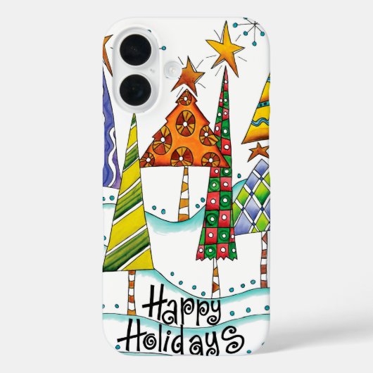Prettig kerstfeest! Mooie kerstbomen met sterren Case-Mate iPhone Case (Achterkant)
