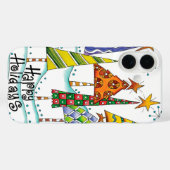Prettig kerstfeest! Mooie kerstbomen met sterren Case-Mate iPhone Case (Achterkant (horizontaal))