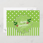Prettig kerstfeest, mooie strepen en stippen briefkaart (Voorkant / Achterkant)