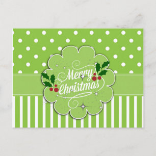 Prettig kerstfeest, mooie strepen en stippen briefkaart