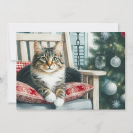 Prettig kerstfeest Moppige Kat  Feestdagenkaart