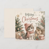 Prettig kerstfeest Mopshond Plat Kerstkaart (Voorkant / Achterkant)