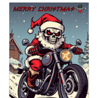 Prettig kerstfeest motorrijders skelet kerstman t-shirt