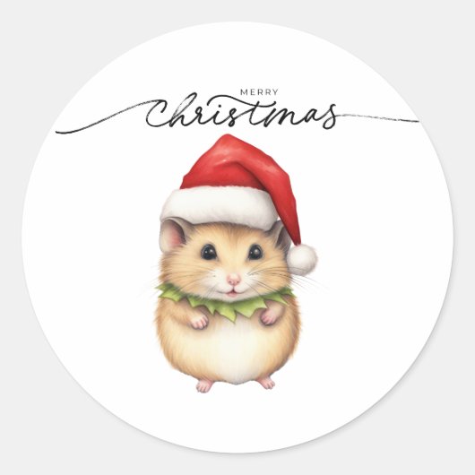 PRETTIG KERSTFEest MUIS STICKER (Voorkant)