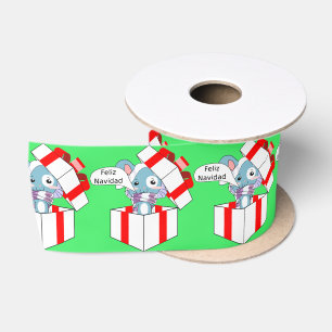 Prettig kerstfeest Muisje in cadeaudoos Satijnen Lint