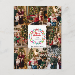 Prettig kerstfeest multi foto familie ansichtkaart briefkaart