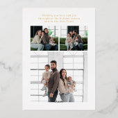 Prettig Kerstfeest Multi Foto Goud Folie Feestdagenkaart (Achterkant)