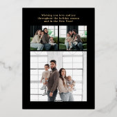 Prettig Kerstfeest Multi Foto Goud Folie Feestdagenkaart (Achterkant)