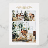 Prettig Kerstfeest Multi Foto Goud  Folie Feestdagenkaart (Achterkant)