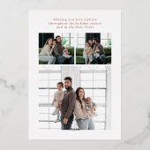 Prettig Kerstfeest Multi Foto Roze Goud Folie Feestdagenkaart (Achterkant)