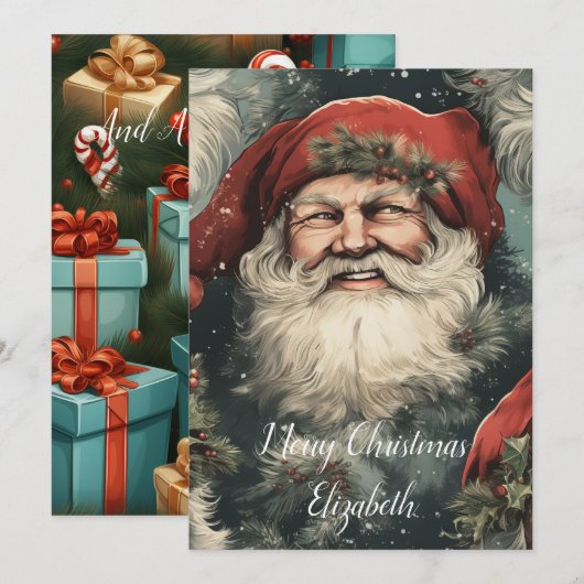 Prettig kerstfeest (naam) feestdagenkaart (Voorkant / Achterkant)