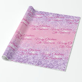 Prettig Kerstfeest, Namen, Fuchsia Schrift, Glitte Cadeaupapier (Uitgerold)