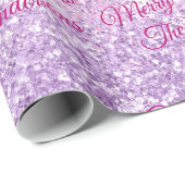 Prettig Kerstfeest, Namen, Fuchsia Schrift, Glitte Cadeaupapier (Rol Hoek)