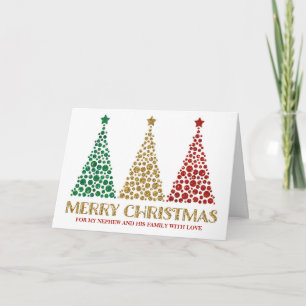 Prettig Kerstfeest Neef en Familie Feestdagen Kaart