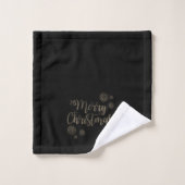 Prettig kerstfeest Nep gouden glitters, Bad Handdoek (Wasdoekje)