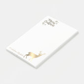 Prettig Kerstfeest,Nep Gouden Rendier-Personalisat Post-it® Notes (Schuin)