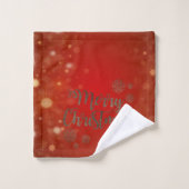 Prettig kerstfeest nepgoud glitters, rood bad handdoek (Wasdoekje)
