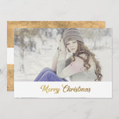 Prettig kerstfeest nepgoud schrift feestdagenkaart (Voorkant / Achterkant)