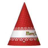 Prettig kerstfeest, Neppe witte kant, Rode stippen Feesthoedjes (Links)