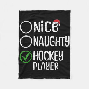 Prettig kerstfeest Nette Stoute Hockey Speler Kers Fleece Deken