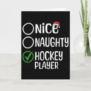 Prettig kerstfeest Nette Stoute Hockey Speler Kers Kaart
