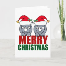 Prettig kerstfeest Neushoorn Schattig