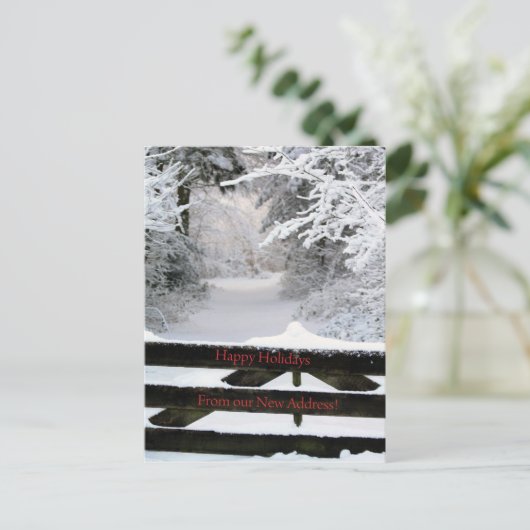 Prettig Kerstfeest - Nieuw Adres Kerstkaart Briefkaart (Staand voorkant)