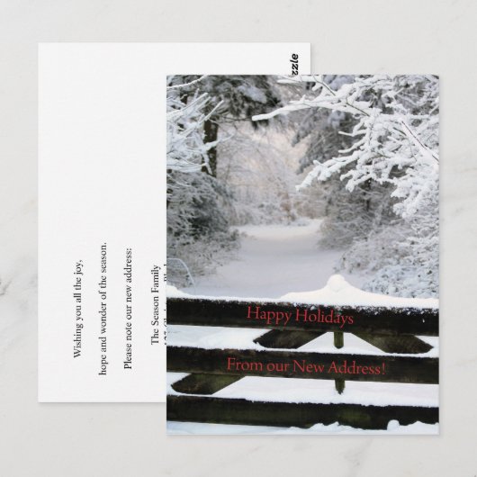 Prettig Kerstfeest - Nieuw Adres Kerstkaart Briefkaart (Voorkant / Achterkant)