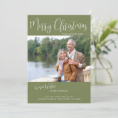 Prettig kerstfeest Nieuw huis Grove den Boom Teken Feestdagenkaart (Staand voorkant)