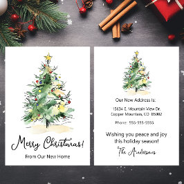 Prettig Kerstfeest Nieuw Huis Moderne Kerstboom Aankondiging